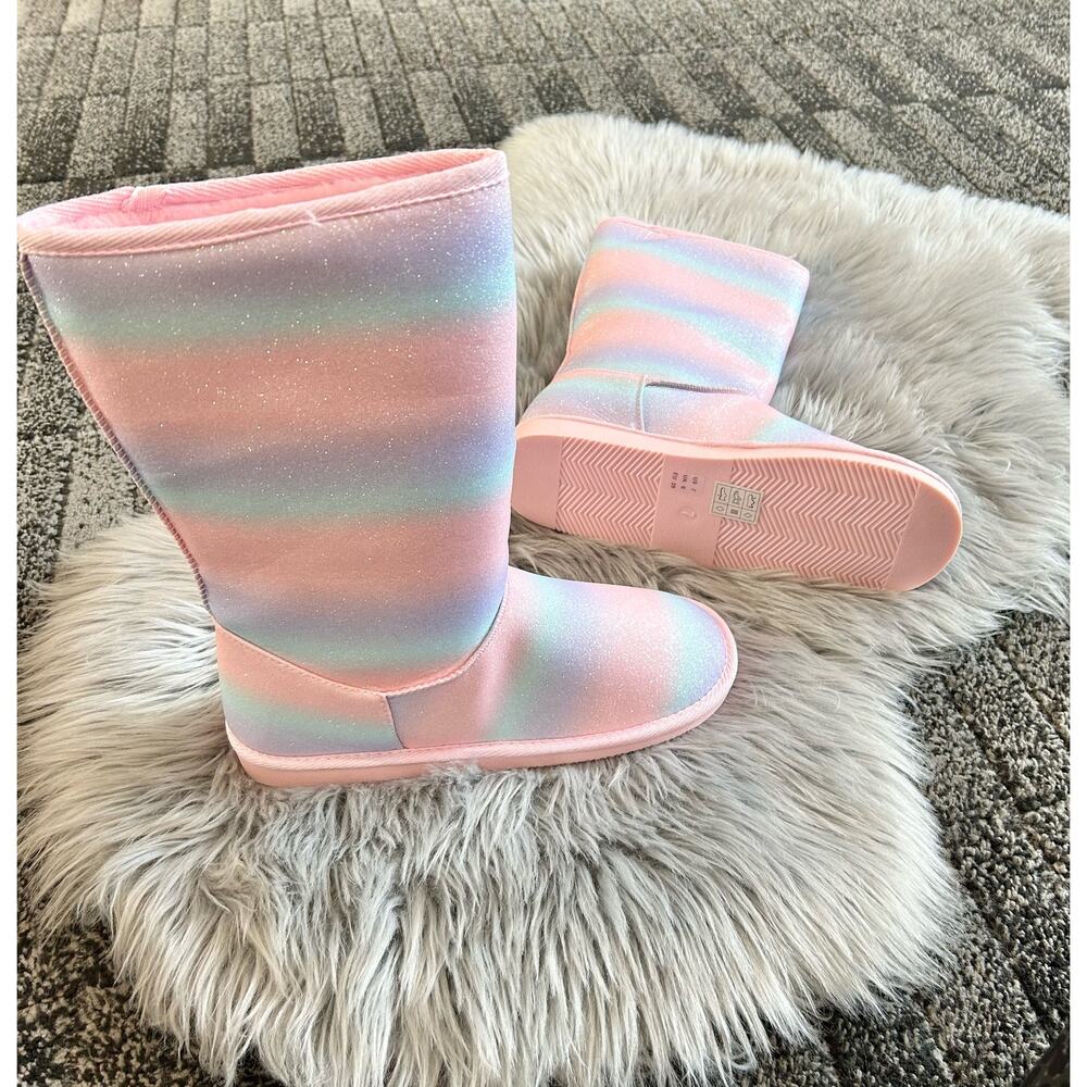 FABKIDS Childrens Pastel Rainbow‎ Tall Boots Sz 7 NEW
